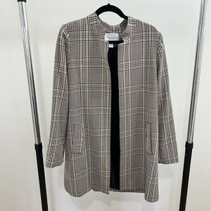 Carolina Belle brown, beige, gray, and black plaid Checkered Blazer
